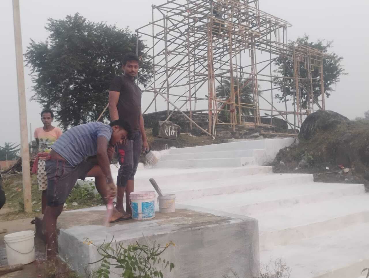 चांदन के प्रसिद्ध कलुआ छठ घाट पर साफ-सफाई शुरू