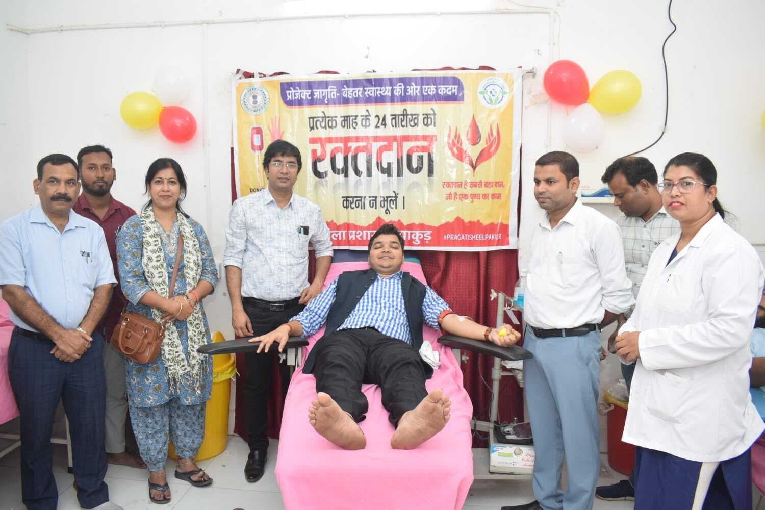 जिलेभर में लगे शिविरों में 218 यूनिट रक्त किया गया संग्रह