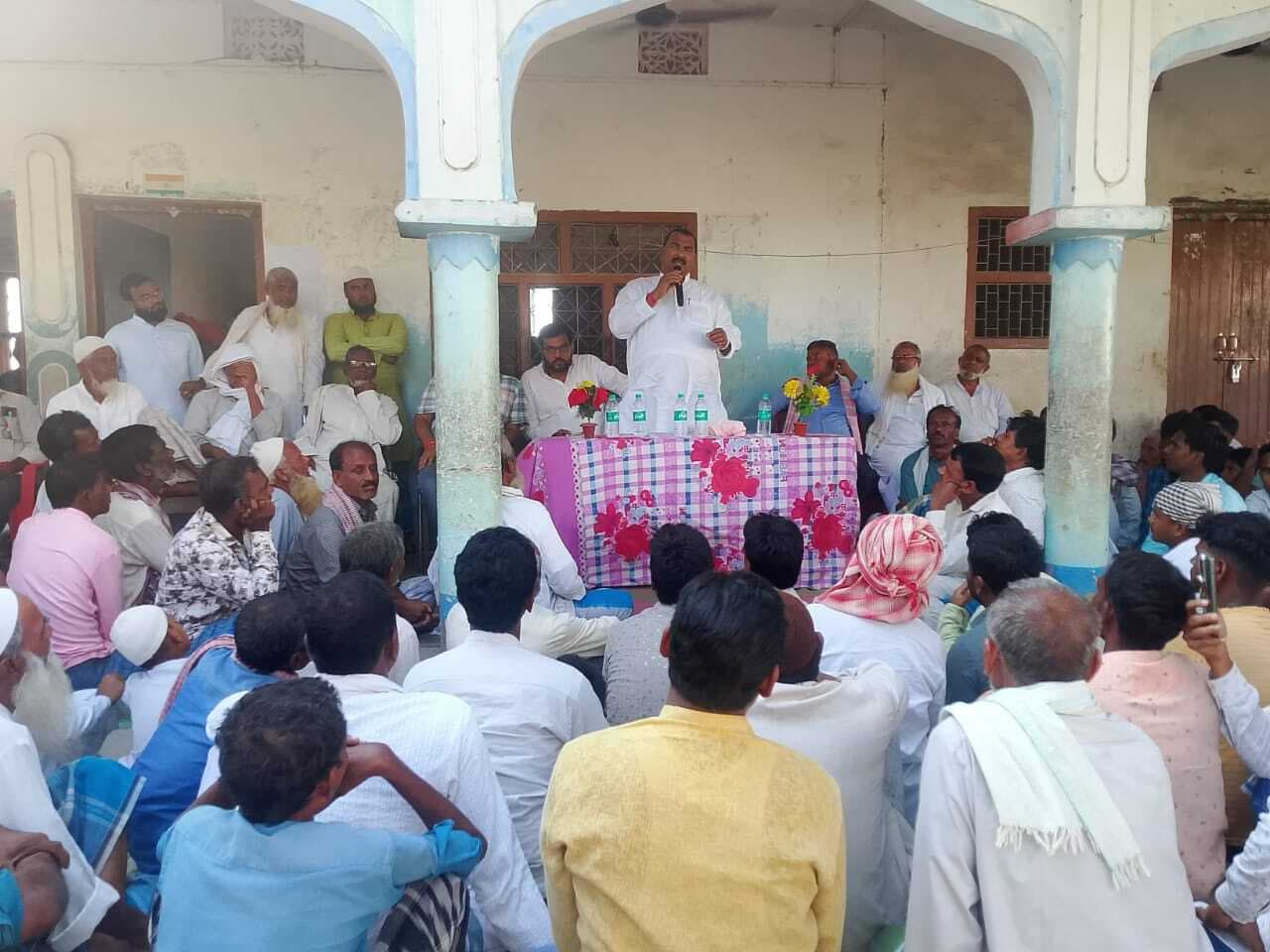 मदरसा में मंत्री का किया गया स्वागत