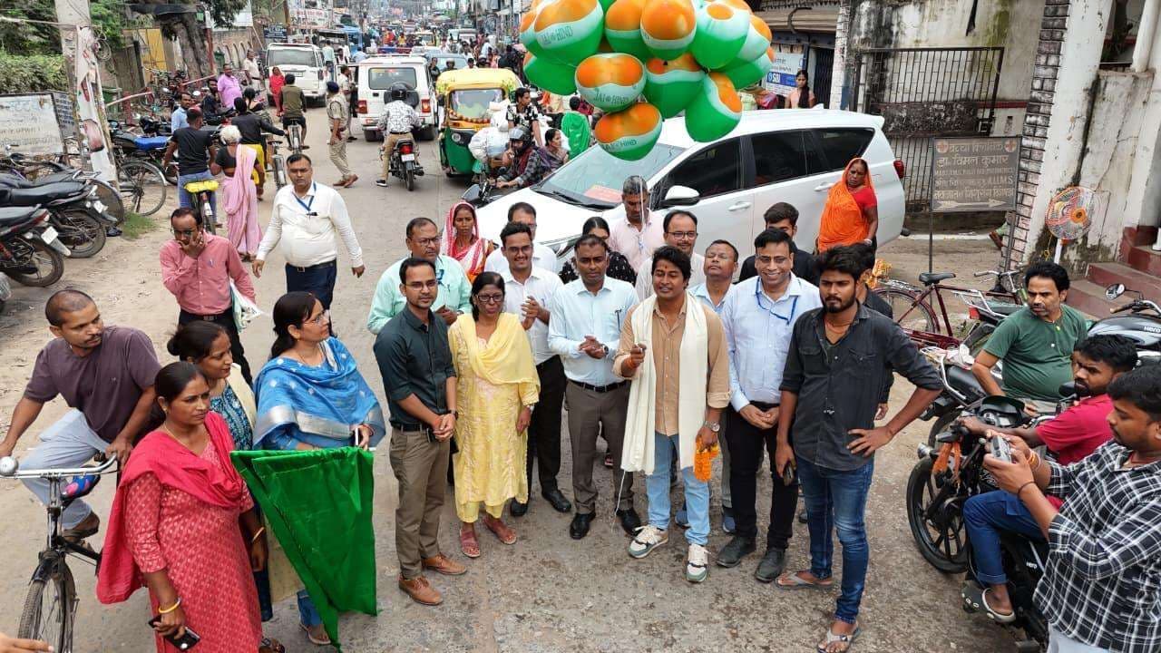 hajipur news. मतदाता जागरूकता के लिए महनार में निकाली गयी रैली