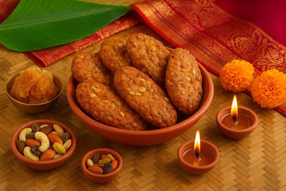 gud dry fruits thekua recipe