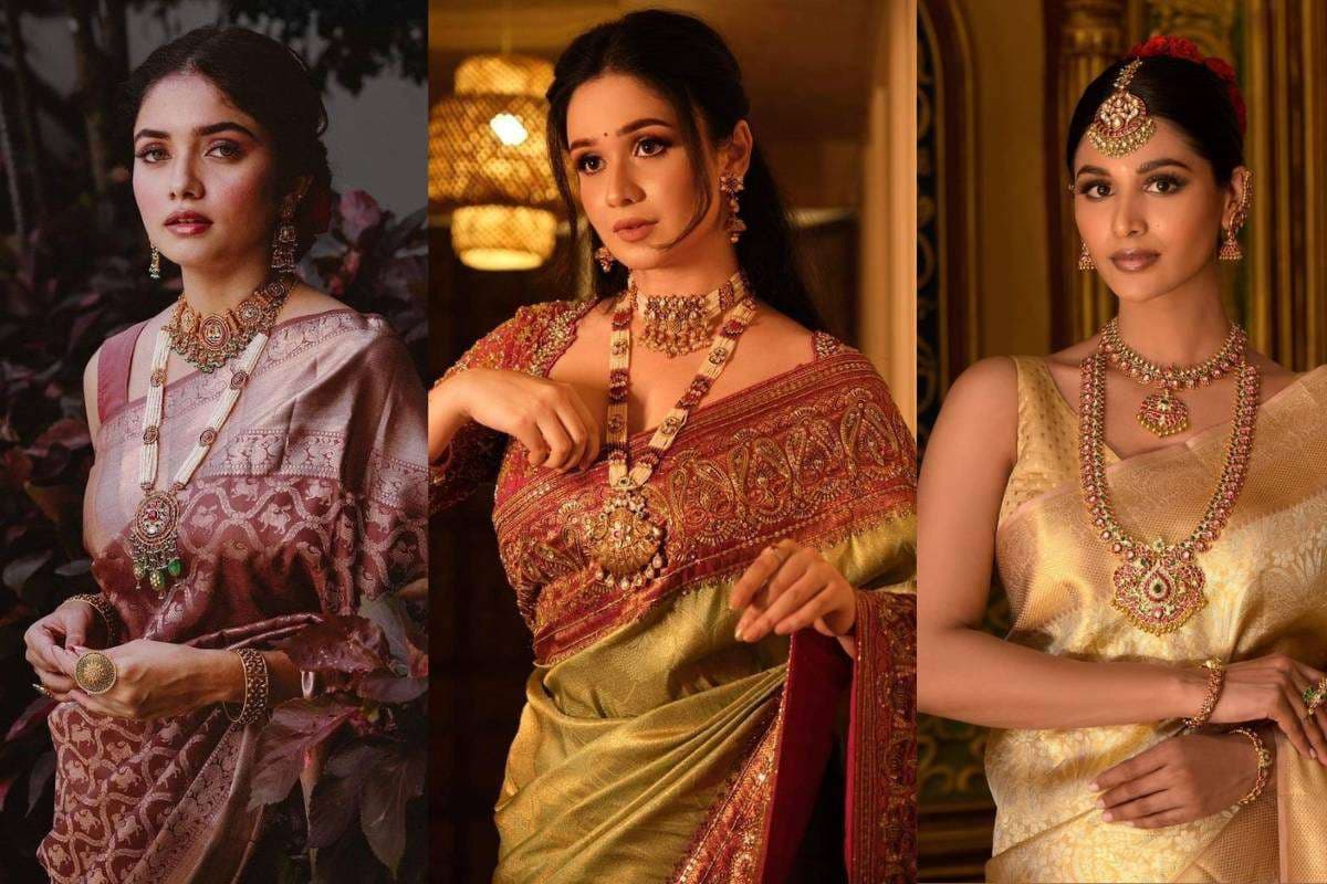 Bridal layering necklace design with multiple layers for royal wedding look