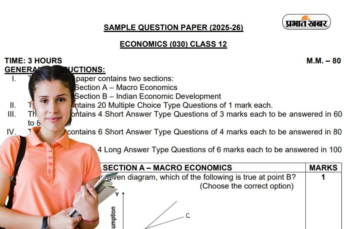 CBSE Board 12th Economics Sample Paper: यहां देखें 12वीं का सैंपल पेपर, सिर्फ दो सेक्शन में खत्म परीक्षा