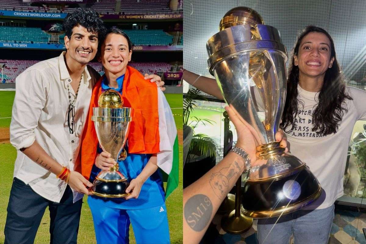 स्मृति के बॉयफ्रेंड ने कुछ इस अंदाज में लिखाया हाथ पर मंधाना का नाम, महिला वर्ल्ड कप में जीत के बाद हुआ वायरल