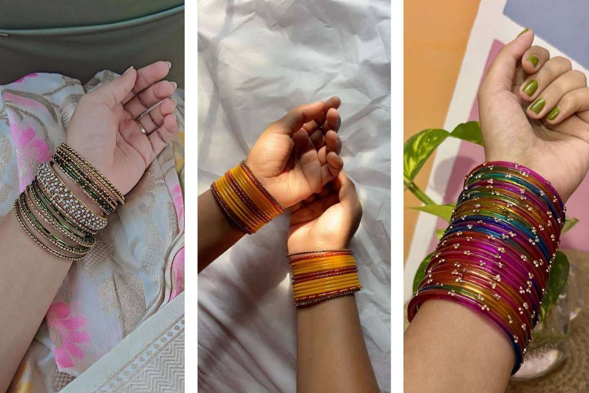 Colourful bangles design for festive wear