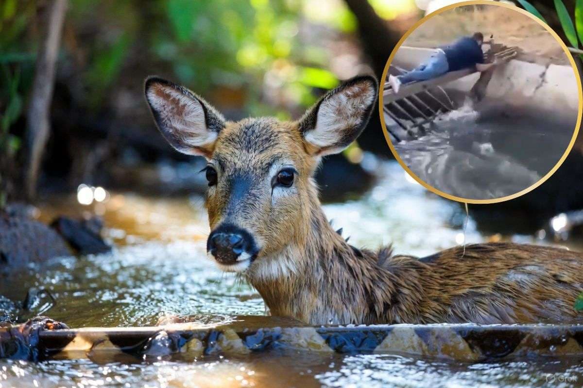 Viral Video: पानी में बह रहा था हिरण, मसीहा बनकर आ गया शख्स, वायरल हो रहा जान बचाने वाला वीडियो