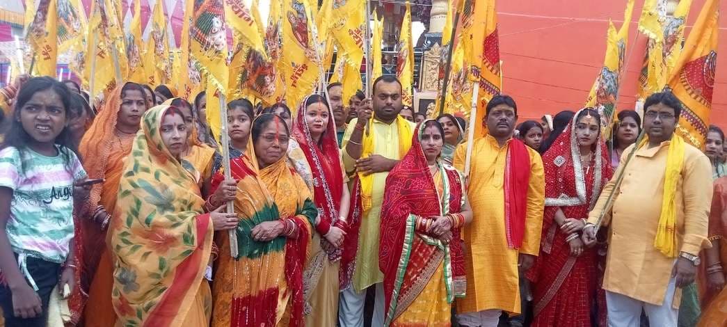 खाटू श्याम के जन्मोत्सव पर निकाली गयी भव्य निशान यात्रा