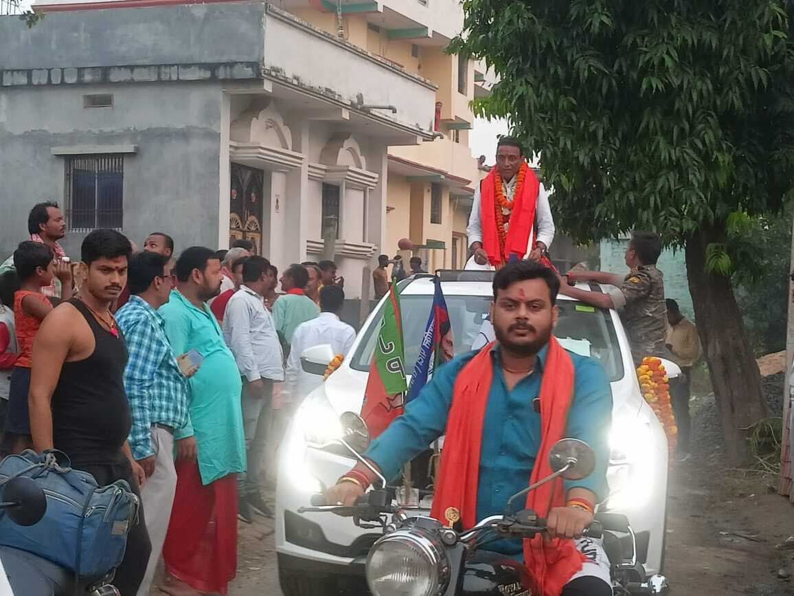 Samastipur News:एनडीए प्रत्याशी के समर्थन में किया गया रोड शो