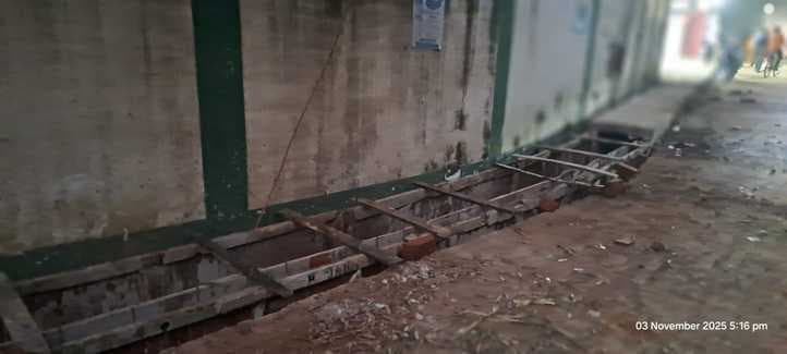 धीमी गति से चल रहे नाला निर्माण कार्य से हो रही परेशानी