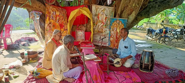 Madhubani News : बटुक भैरव स्थान में अखंड रामायण पाठ शुरू