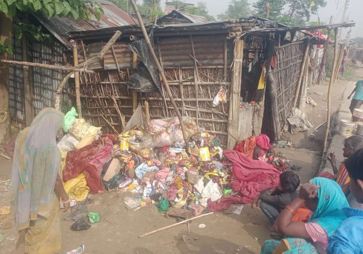 किराना दुकान में आग लगने से लाखों की क्षति, दंपती घायल