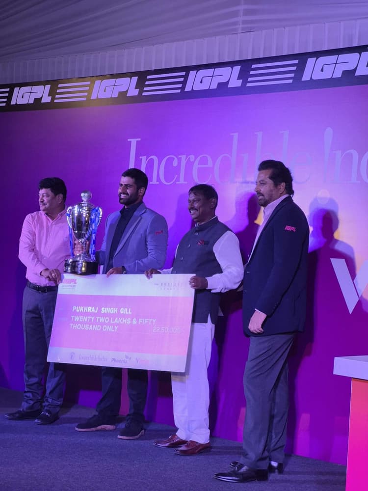 Igpl Winner Pukhraj Singh Gill Awarded : आइजीपीएल के विजेता हुए पुरस्कृत, पुखराज को मिला 2250000 का पुरस्कार