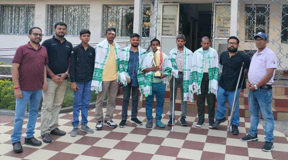Jharkhand football team : झारखंड ब्लाइंड फुटबॉल टीम के खिलाड़ी हुए सम्मानित
