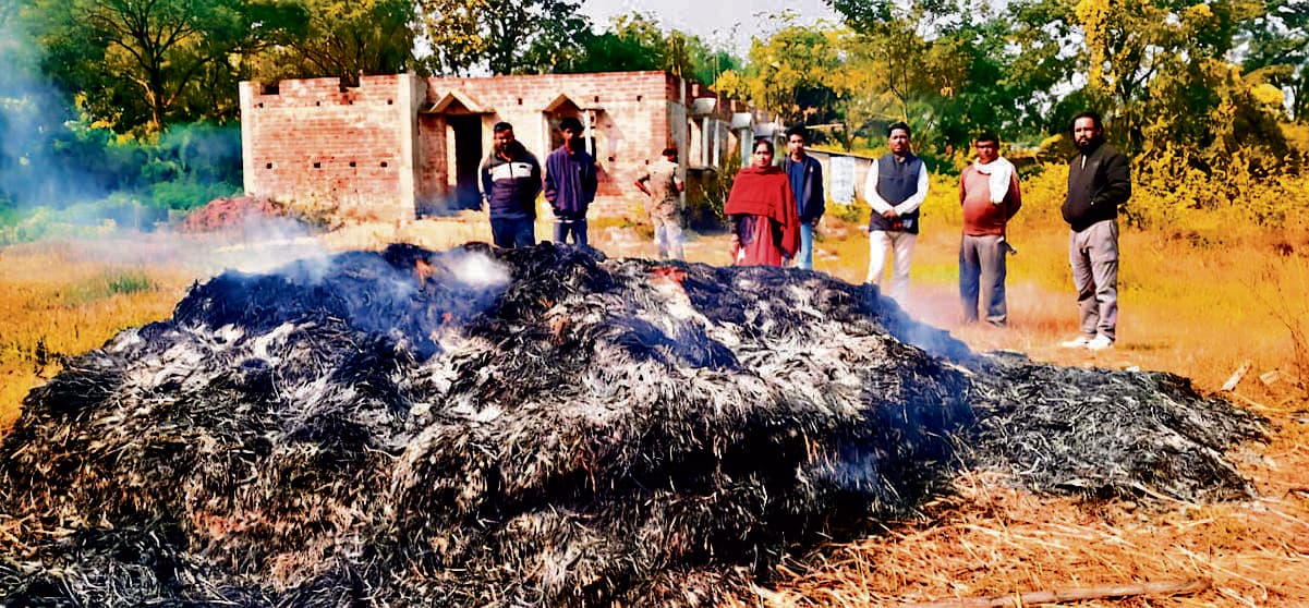 East Singhbhum News : असामाजिक तत्वों ने धान के ढेर में लगायी आग, 60 हजार की क्षति