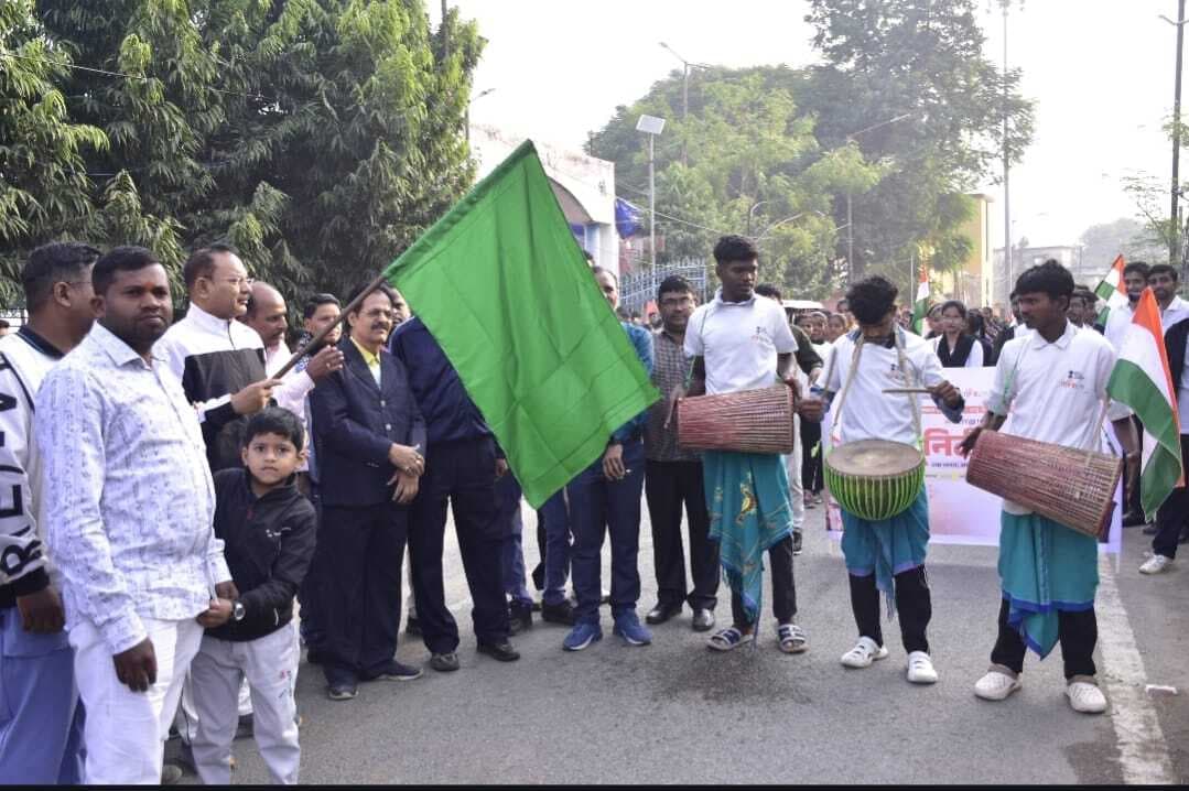 सरदार पटेल की 150वीं जयंती पर निकाला यूनिटी मार्च, मेरा युवा भारत साहिबगंज की ओर से निकाला गया मार्च