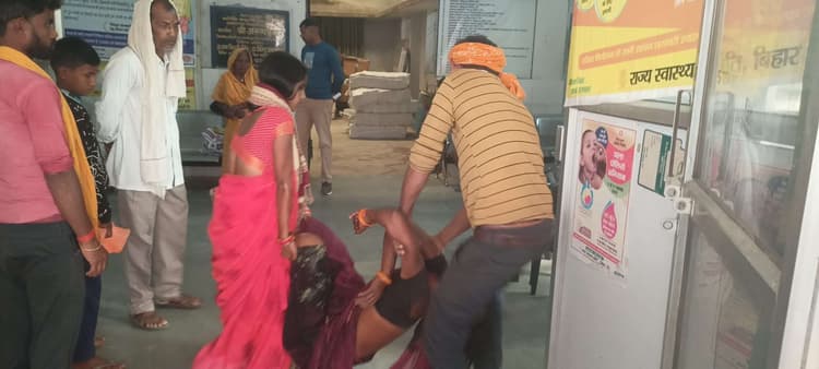 गंभीर रूप से घायल महिला सदर अस्पताल रेफर