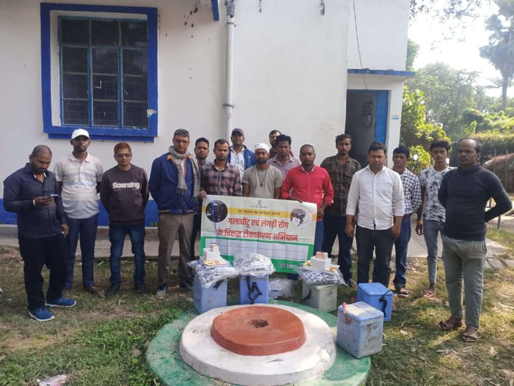 पशुओं को टीका लगाने के लिए वैक्सीनेटर टीम रवाना