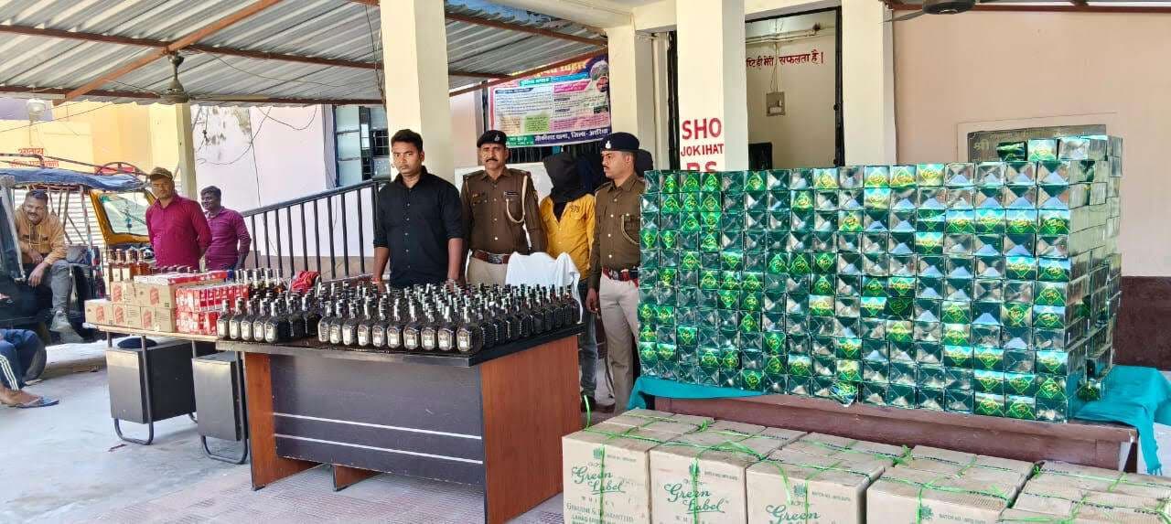 ट्रक व ऑटो से भारी मात्रा में शराब जब्त, दो तस्कर गिरफ्तार