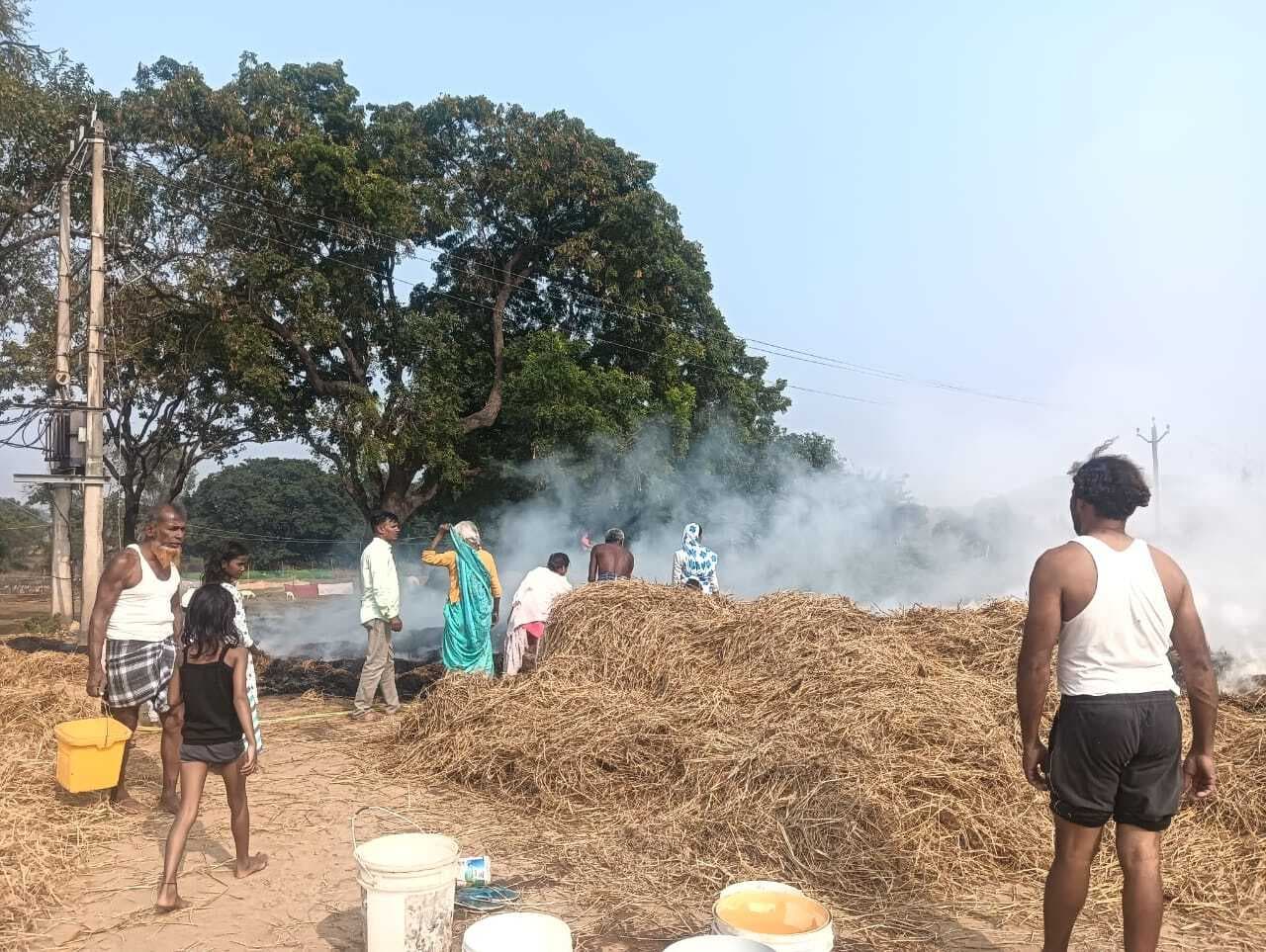 Giridih News: चिरुडीह में खलिहान में आग लगने से 50 हजार रुपये का धान जलकर राख