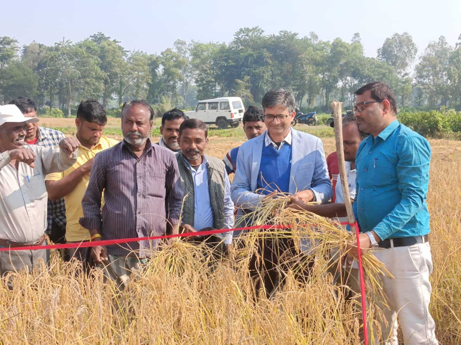 फसल कटनी प्रयोग का किया निरीक्षण