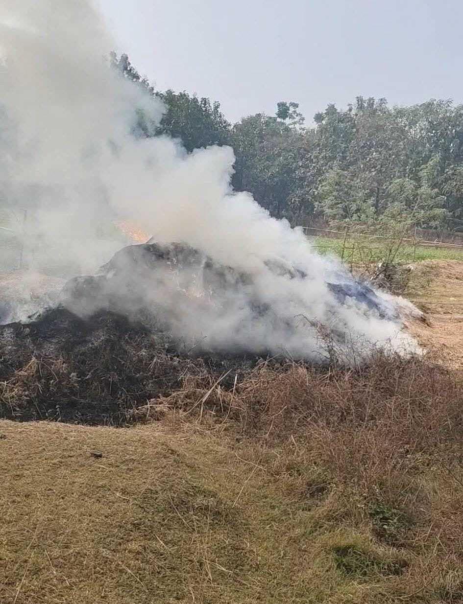 Giridih news :खलिहान में लगी आग, हजारों का नुकसान