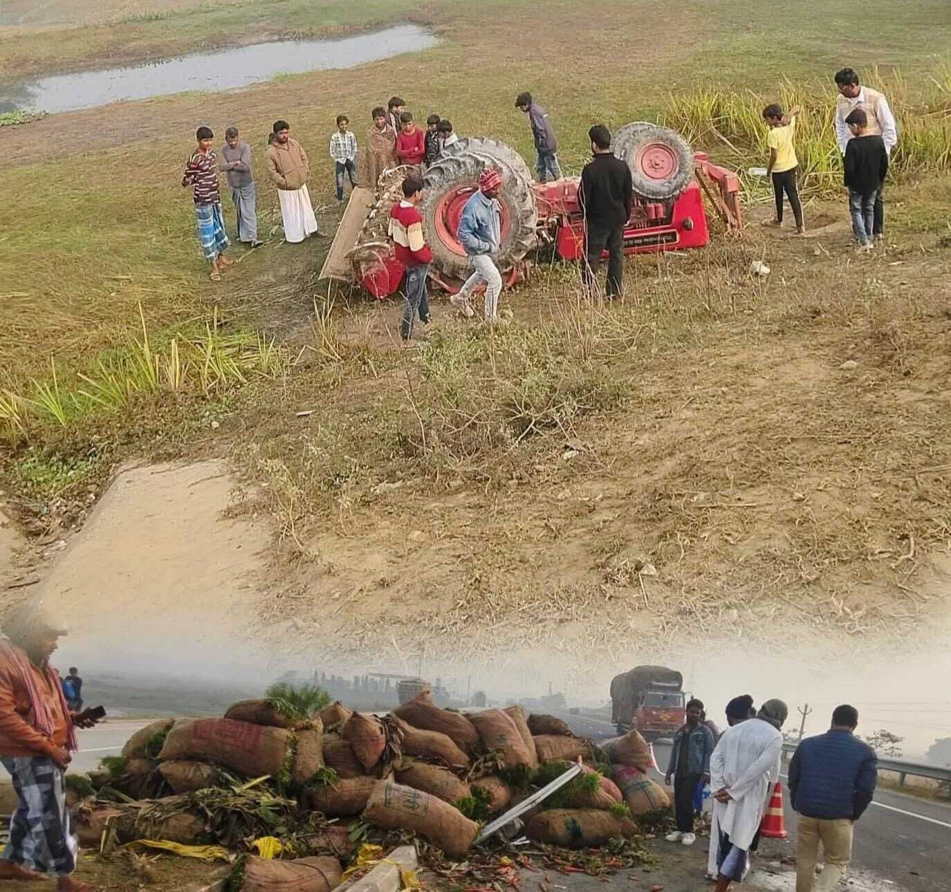 ट्रक व ट्रैक्टर की टक्कर, दोनों चालको की मौत