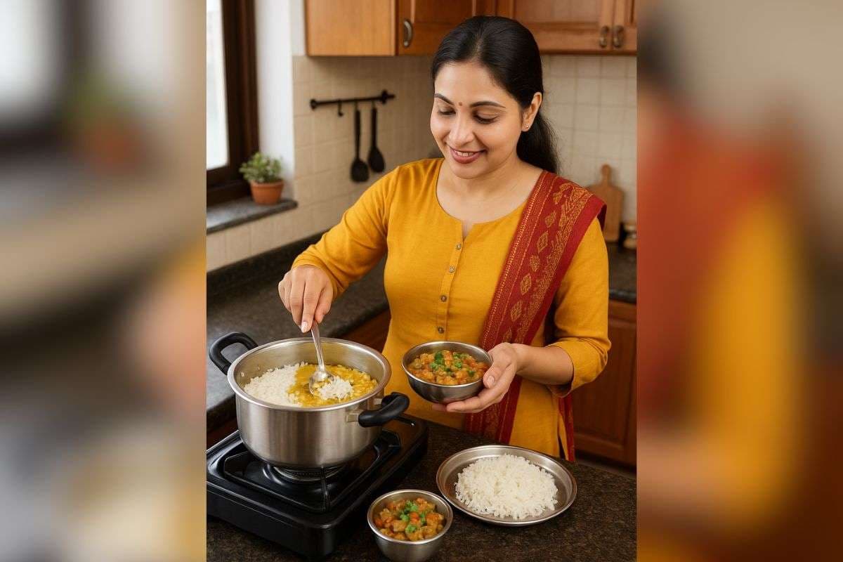 How To Make Dal Chawal Chokha In Cooker: अब झंझट खत्म! एक ही कुकर में बनाएं स्वादिष्ट दाल-चावल और देसी चोखा