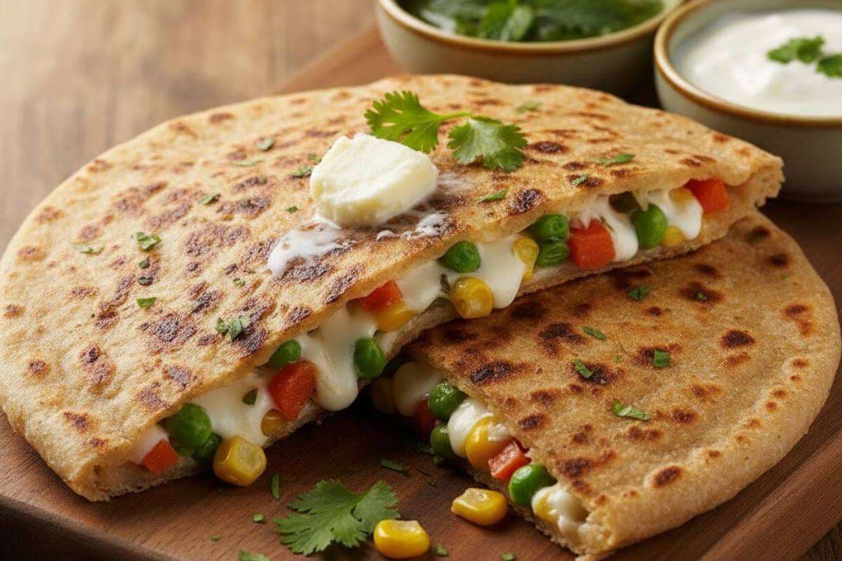 vegetable cheese paratha