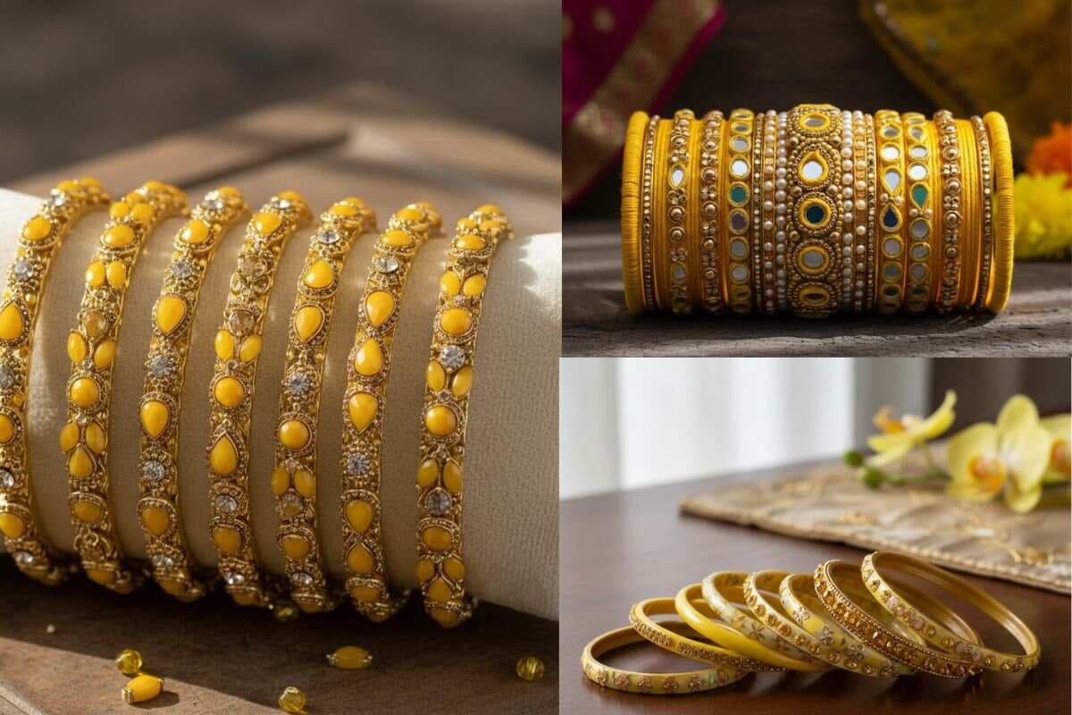 Yellow Bangle Design Ideas: शादी या पार्टी फंक्शन में ये खूबसूरत पीली चूड़ियां हाथों में खूब जचेंगी, आप भी जरूर करें ट्राई