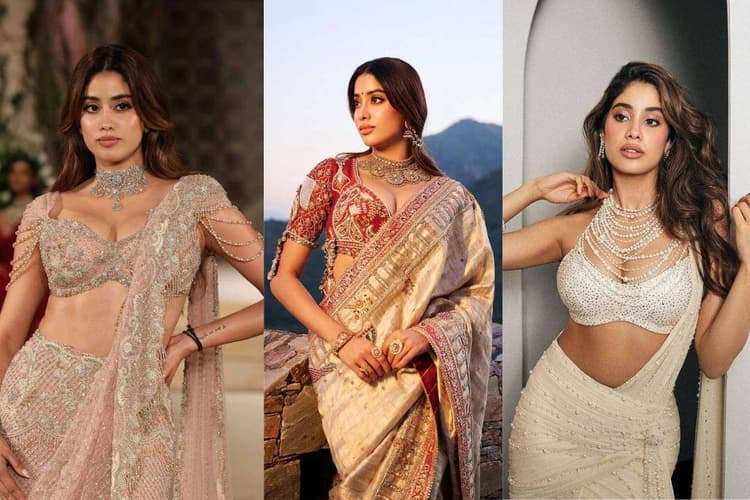 Janhvi Kapoor के 6 आइकॉनिक Blouse Designs – यहां देखें स्टाइल और स्लीव्स के लिए बेस्ट आइडियाज