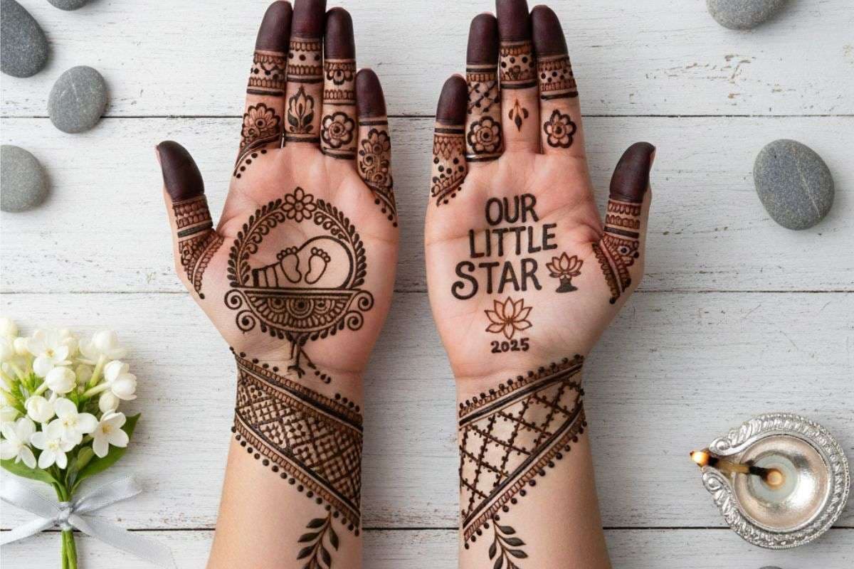 Baby Shower Mehendi Designs 2025: गोद भराई के लिए  5 लेटेस्ट मेहंदी डिजाइन
