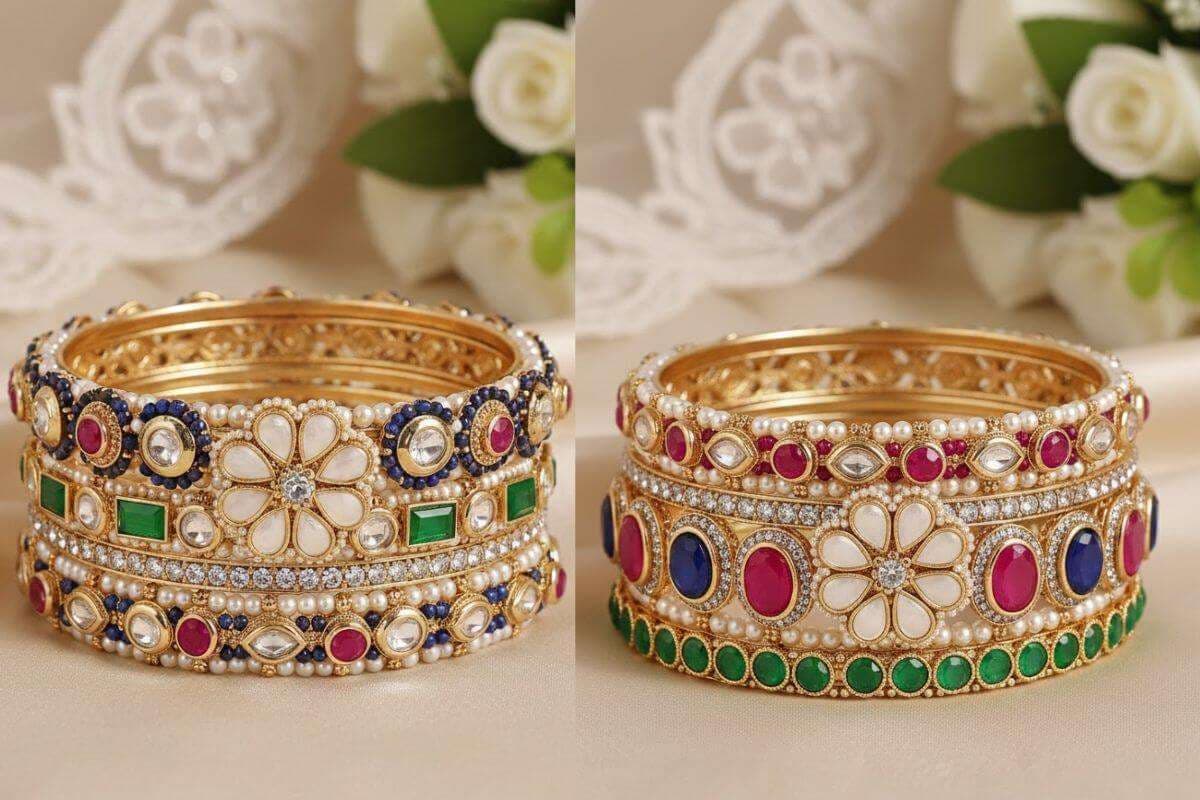 Bridal Stone Work Bangles Design