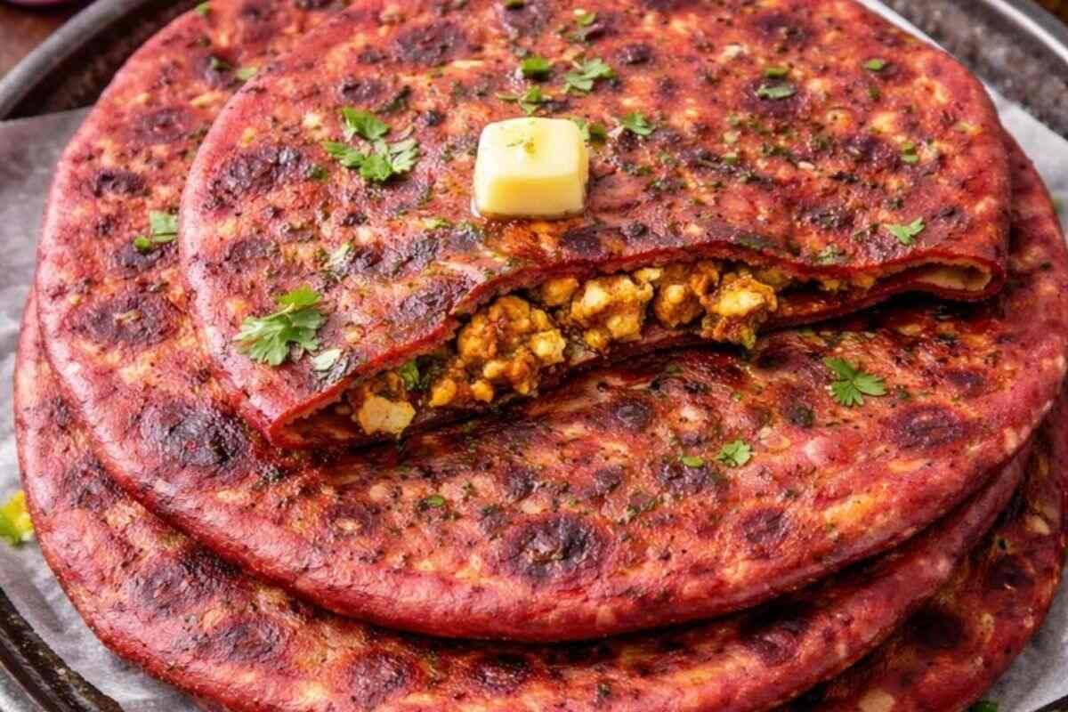 Beetroot Paneer Paratha