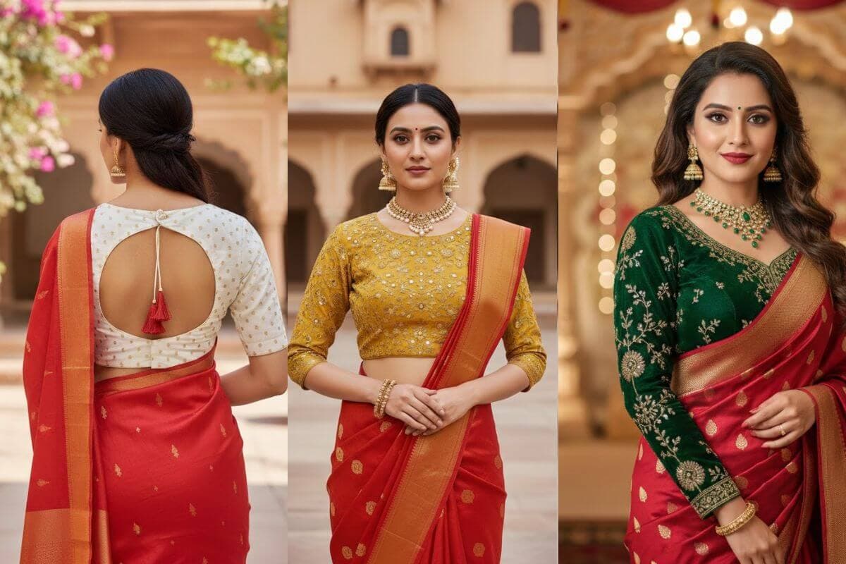 Contrast Blouse Design With Red Saree: लाल साड़ी में पाएं ग्लैमरस लुक, इन ब्लाउज डिजाइन से दिखें स्टाइलिश और आकर्षक