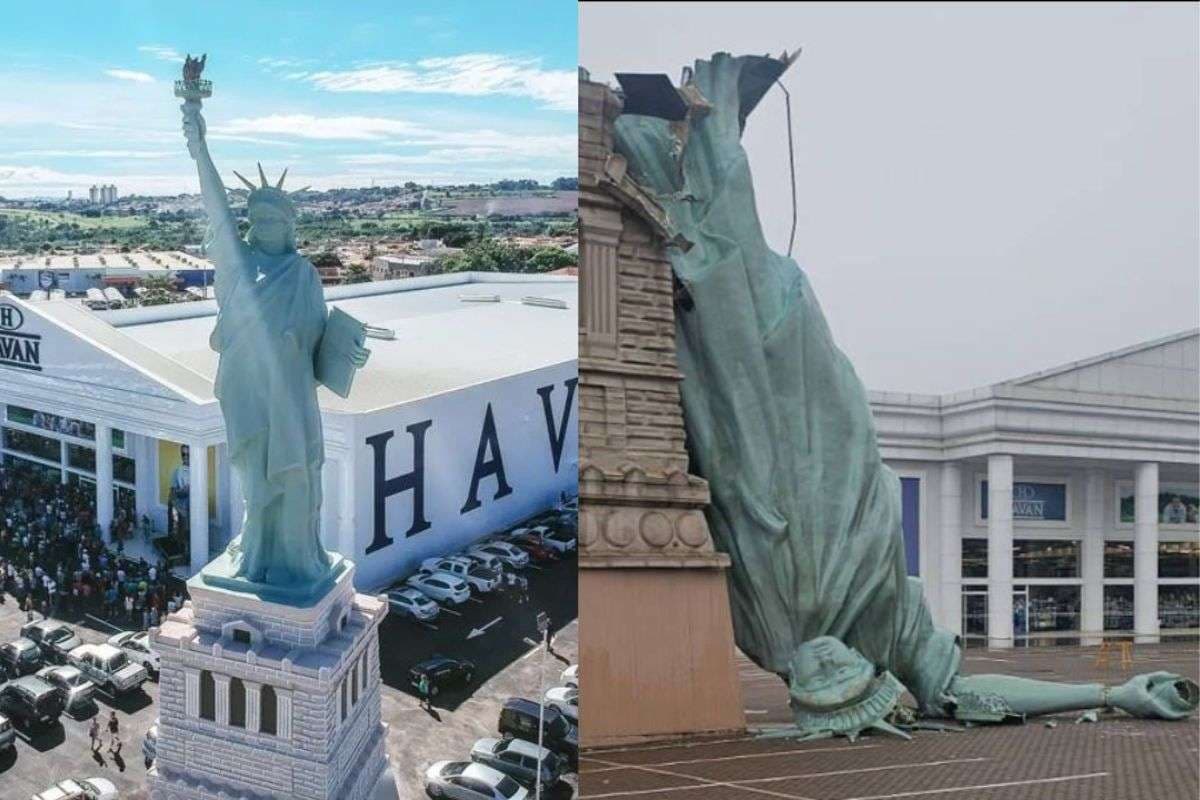 Brazil Statue of Liberty Fall