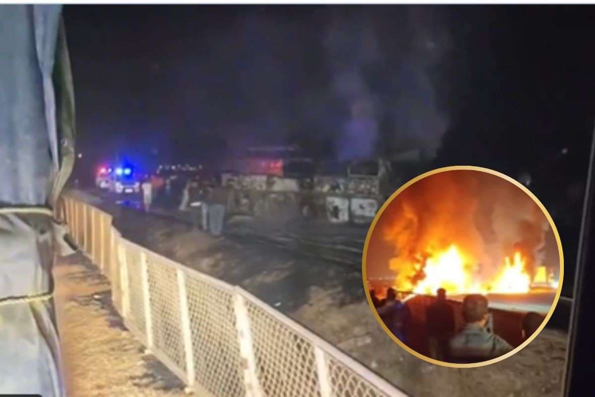 Video : कर्नाटक में लॉरी से टक्कर के बाद बस में लगी आग, भयावह वीडियो आया सामने, 9 की मौत