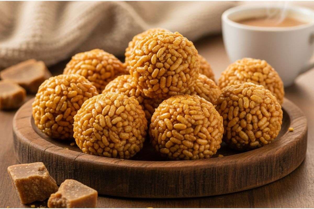 Murmura Laddu Recipe: सर्दियों के लिए हेल्दी और टेस्टी गुड़ मुरमुरा लड्डू