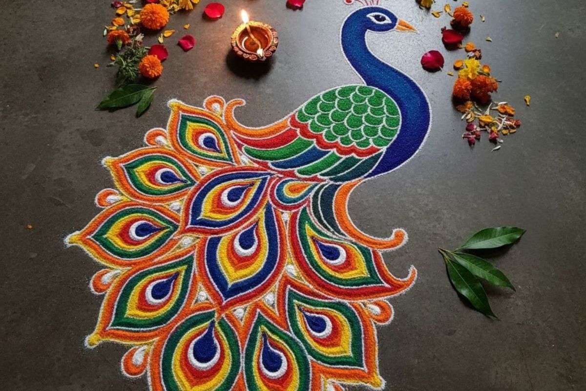 Peacock Rangoli Design
