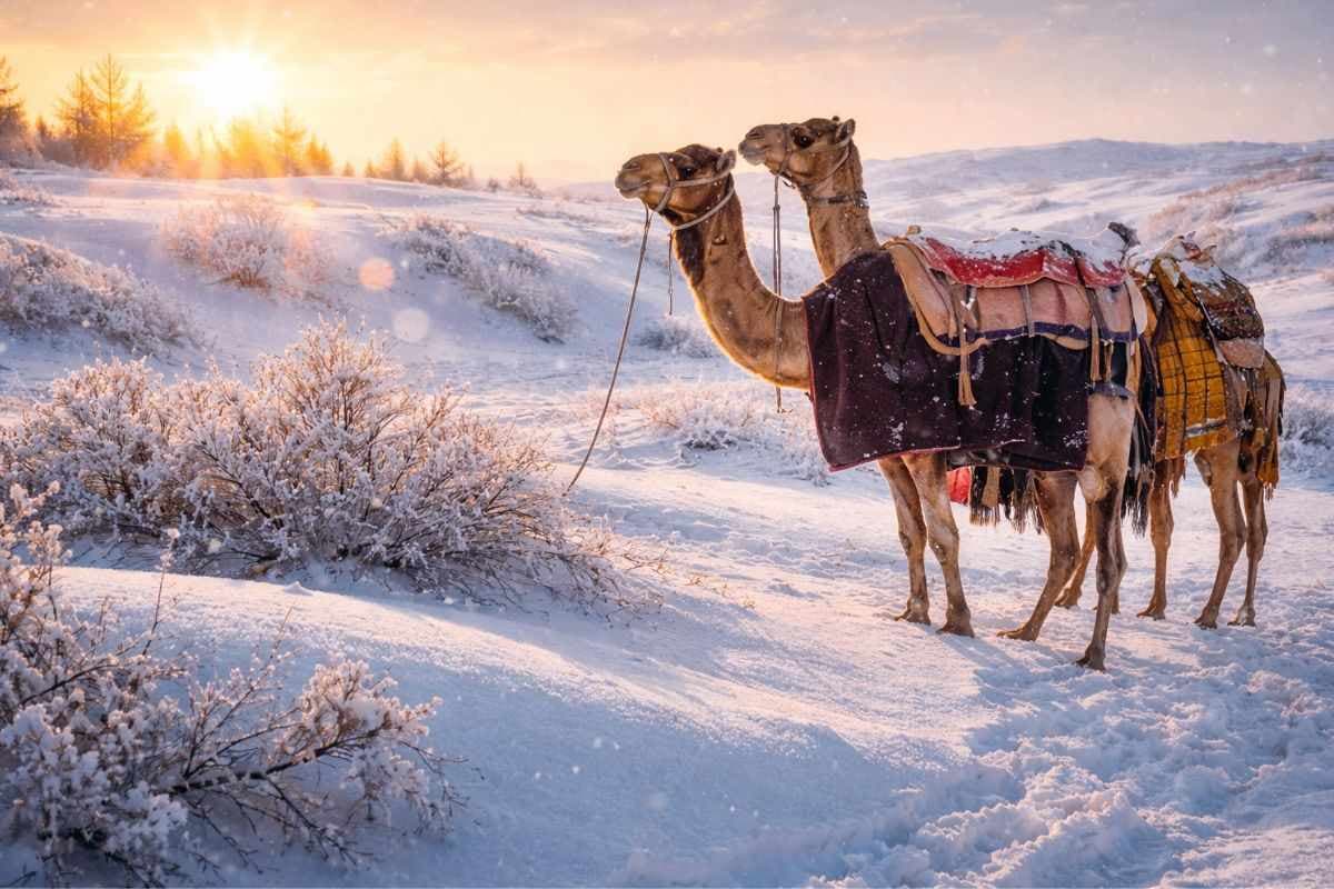 रेगिस्तान में बर्फबारी, सफेद चादर में लिपटा शहर, बेमौसम बारिश ने वैज्ञानिकों की बढ़ाई चिंता