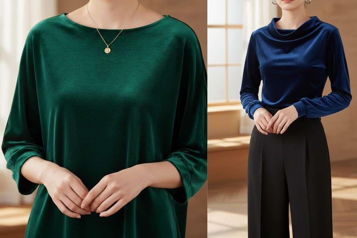 Plain Velvet Top Design