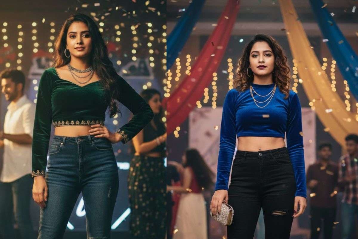 Crop Velvet Top Design