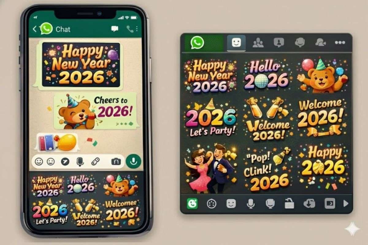 WhatsApp Happy New Year 2026 Stickers
