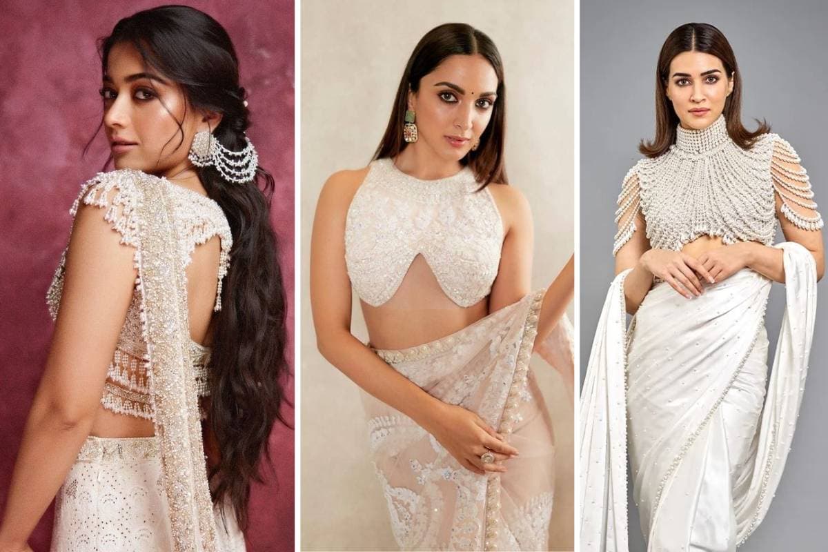 White Pearl Blouse Designs: शादी-पार्टी में पहनें डिजाइनर मोती वाले ब्लाउज - देखें लेटेस्ट डिजाइन