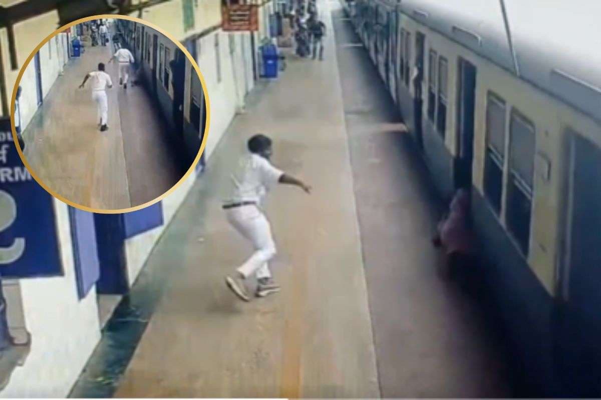 Woman Started Falling from Moving Train