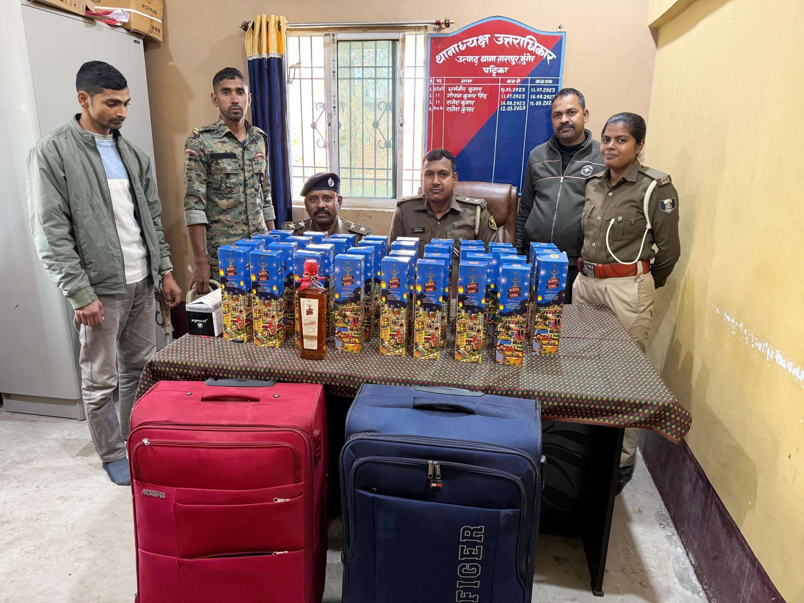 पुलिस ने 54 लीटर विदेशी शराब के साथ दो तस्कर को किया गिरफ्तार