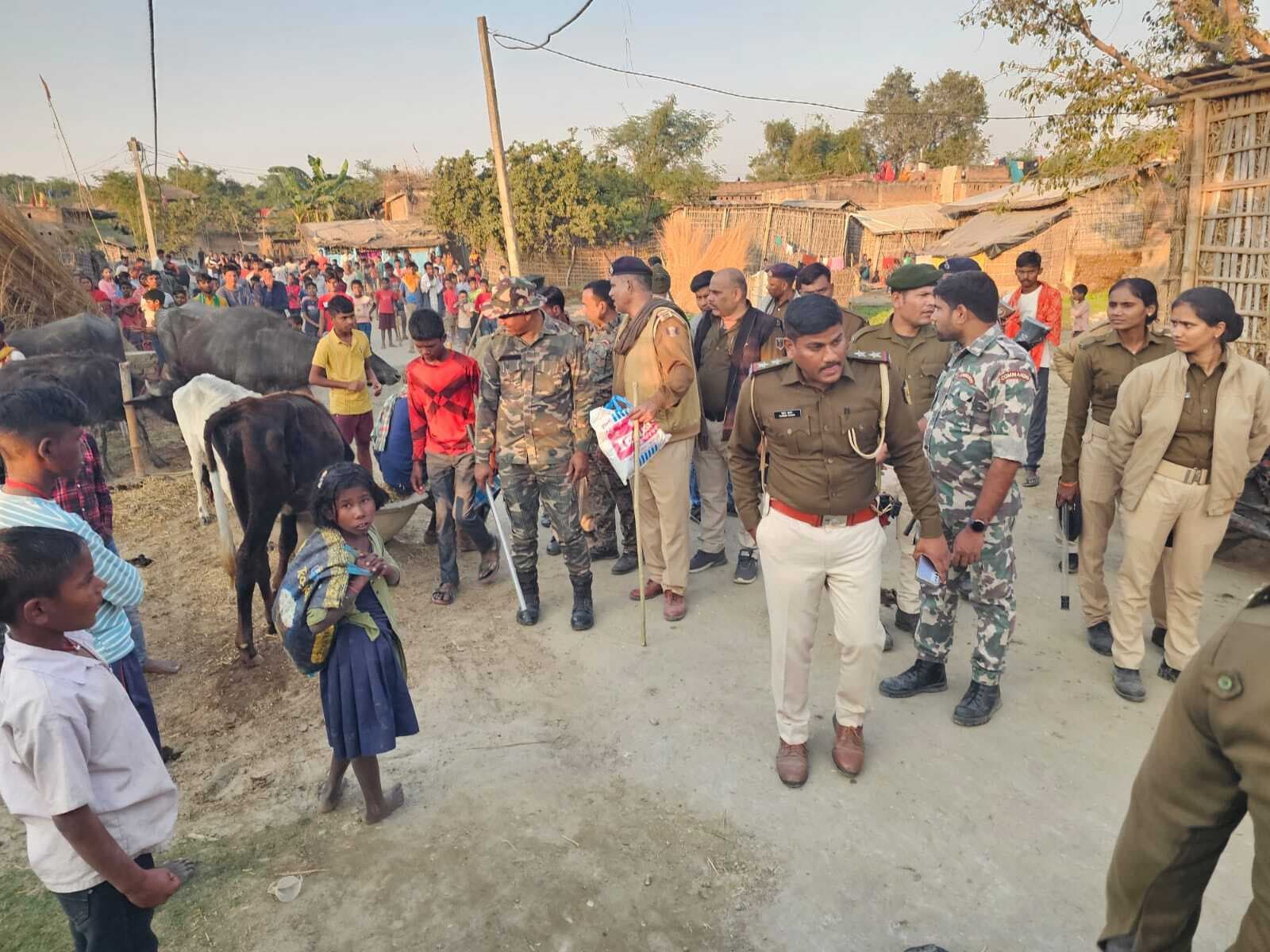 बकिया सर्वाराम दियारा में पुलिस ने भूमि विवाद सुलझाया