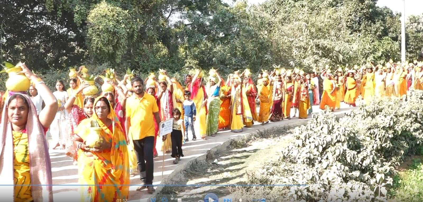 Bhagalpur news शादीपुर में निकाली गयी भव्य कलश यात्रा