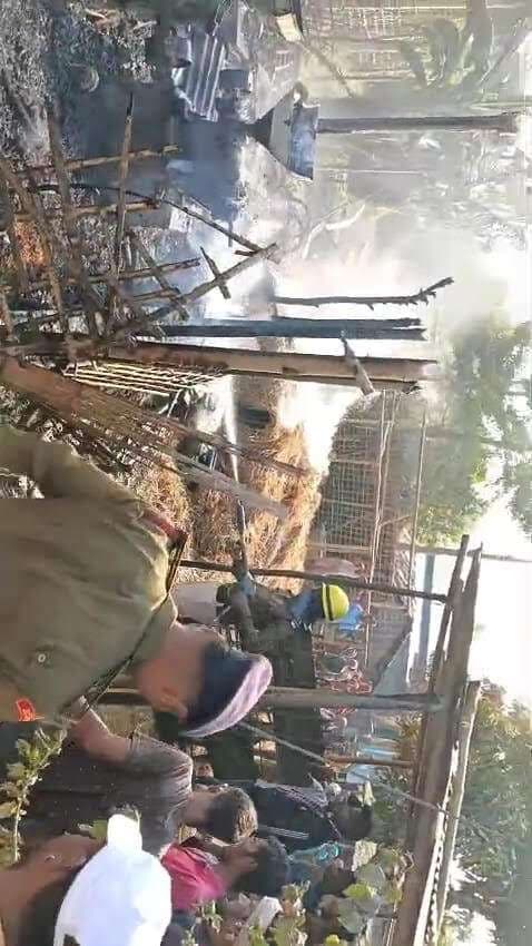 रघुनाथपुर उत्तरी पंचायत में आग लगने से दो घर जले