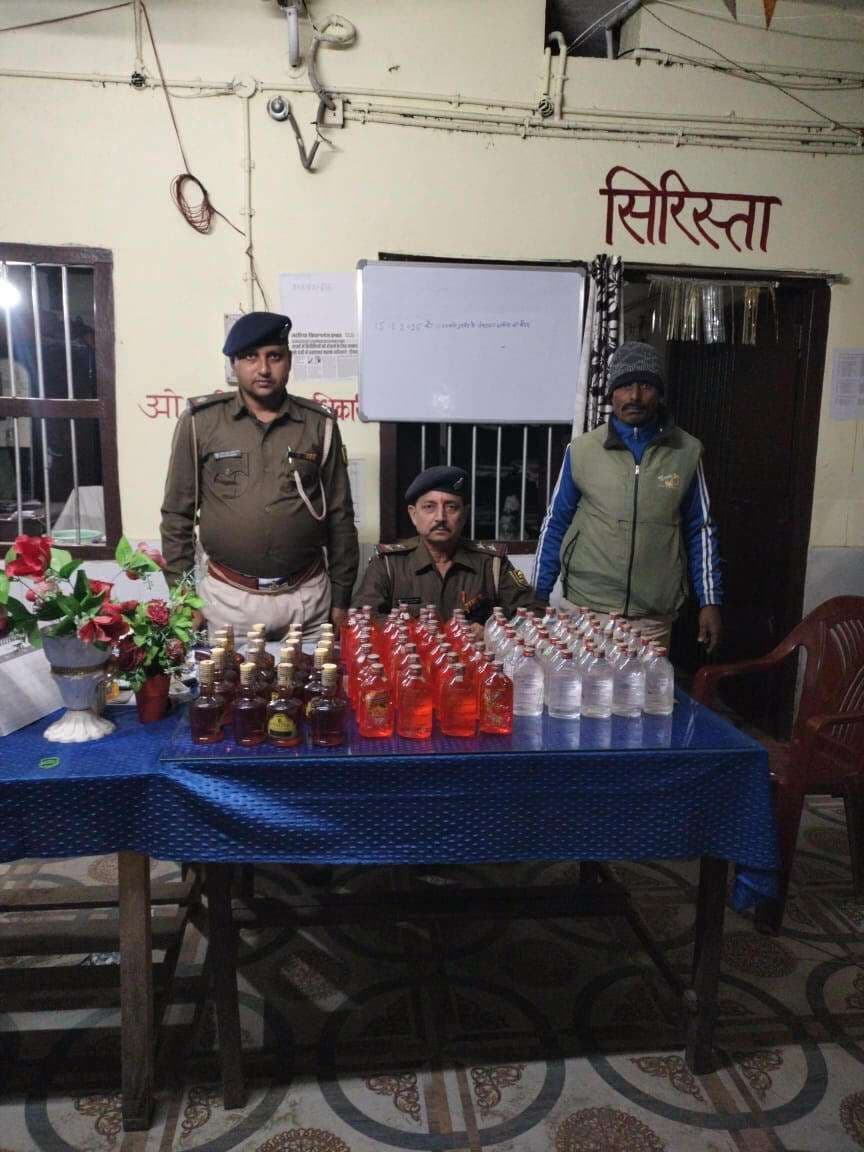 94 बोतल शराब बरामद, तस्कर फरार