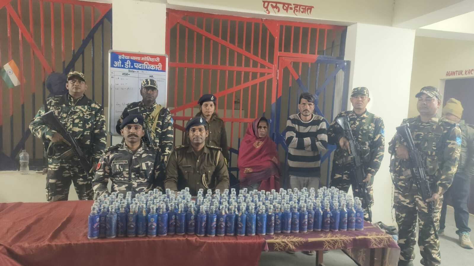 Motihari: 240 बोतल नेपाली शराब के साथ दो गिरफ्तार